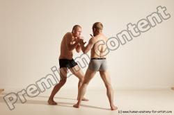 Underwear Martial art Man - Man White Moving poses Athletic Short Blond Dynamic poses Academic